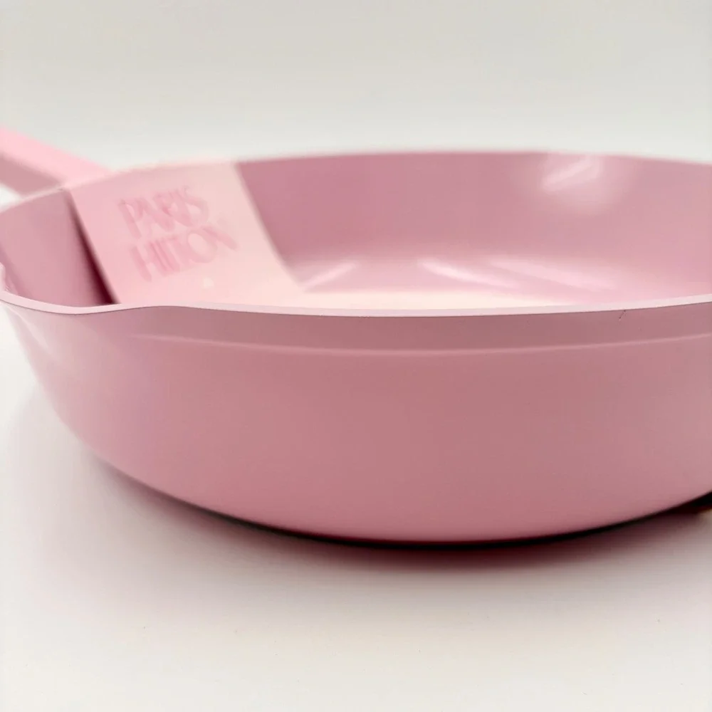 Paris Hilton 11 Inch Cast Aluminum Ceramic Nonstick Fry Pan Blush Pink